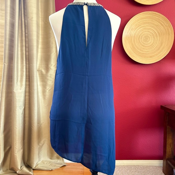 EUC Astr Asymmetrical Tank Top/Blouse Sheer Lined Beaded Neck Line Size M - Picture 6 of 15